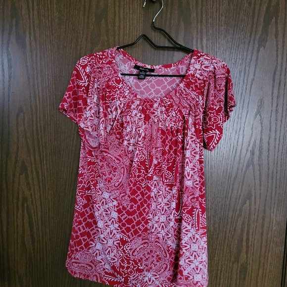 Style & Co. Red White Bandana Top Size Medium - Picture 10 of 16